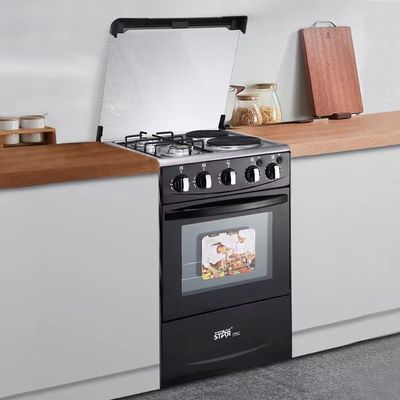 Furnotel Нержавеющая сталь 4 горелки Газовая печь с печью Двойной кухонный стол