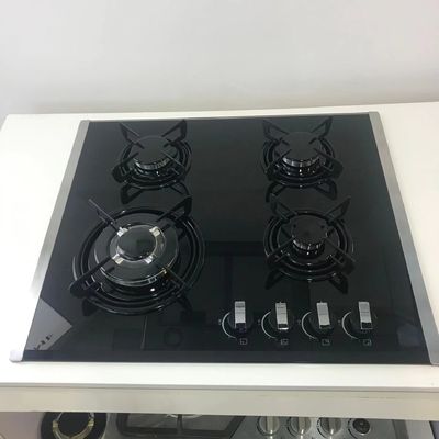 Встроенный 60 см газовый кухонный стол с закаленным стеклянным поверхностным материалом и 4 горелки