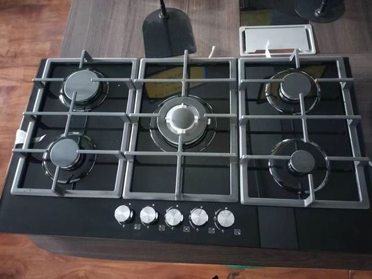 5 Горячая газовая плитка с автоматическим зажиганием и встроенная в закаленную стеклянную газовую печь